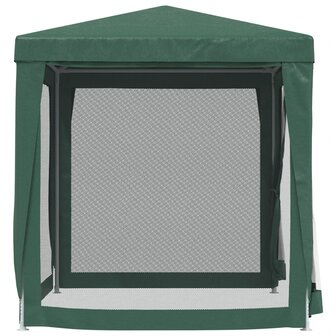Partytent met 4 mesh zijwanden 2x2 m HDPE groen 4