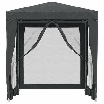 Partytent met 4 mesh zijwanden 2x2 m HDPE antracietkleurig 3