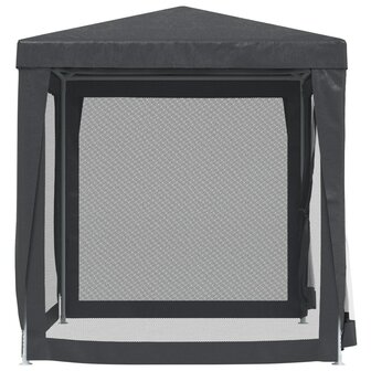 Partytent met 4 mesh zijwanden 2x2 m HDPE antracietkleurig 4