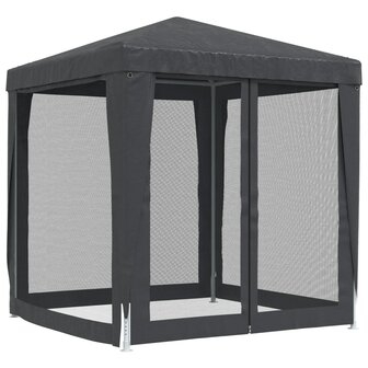 Partytent met 4 mesh zijwanden 2x2 m HDPE antracietkleurig 5