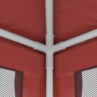 Partytent met 4 mesh zijwanden 2x2 m HDPE rood 6