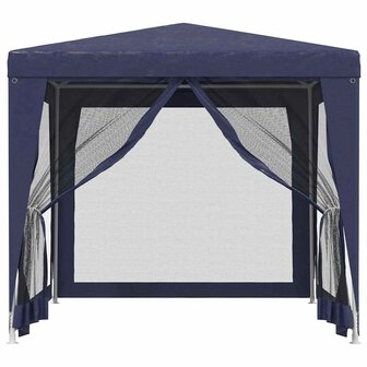 Partytent met 4 mesh zijwanden 2,5x2,5 m HDPE blauw 3