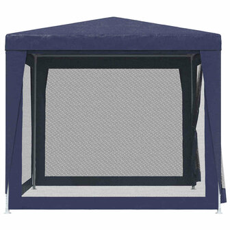 Partytent met 4 mesh zijwanden 2,5x2,5 m HDPE blauw 4