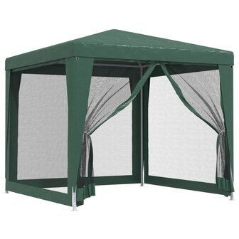 Partytent met 4 mesh zijwanden 2,5x2,5 m HDPE groen 2