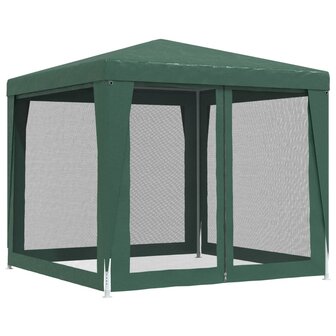 Partytent met 4 mesh zijwanden 2,5x2,5 m HDPE groen 5