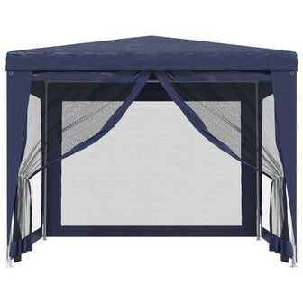 Partytent met 4 mesh zijwanden 3x3 m HDPE blauw 3