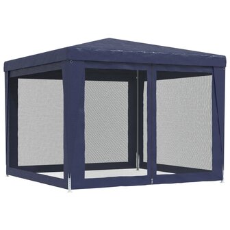 Partytent met 4 mesh zijwanden 3x3 m HDPE blauw 5