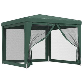 Partytent met 4 mesh zijwanden 3x3 m HDPE groen 2