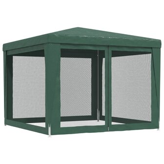 Partytent met 4 mesh zijwanden 3x3 m HDPE groen 5