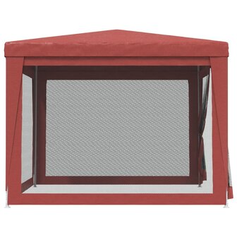 Partytent met 4 mesh zijwanden 3x3 m HDPE rood 4