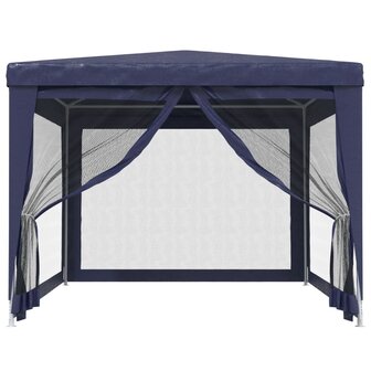 Partytent met 4 mesh zijwanden 3x4 m HDPE blauw 3