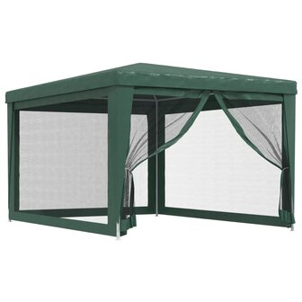 Partytent met 4 mesh zijwanden 3x4 m HDPE groen 2