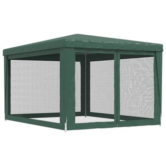 Partytent met 4 mesh zijwanden 3x4 m HDPE groen 5