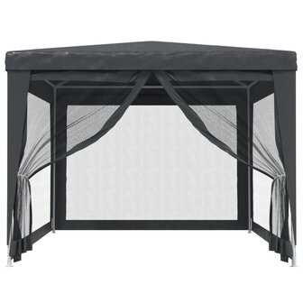 Partytent met 4 mesh zijwanden 3x4 m HDPE antracietkleurig 3