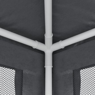 Partytent met 4 mesh zijwanden 3x4 m HDPE antracietkleurig 6