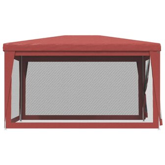 Partytent met 4 mesh zijwanden 3x4 m HDPE rood 4