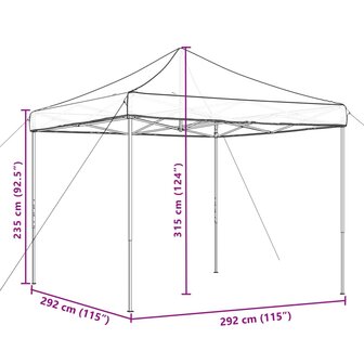 Partytent inklapbaar pop-up 292x292x315 cm beige 9