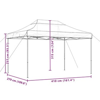 Partytent inklapbaar pop-up 410x279x315 cm beige 9
