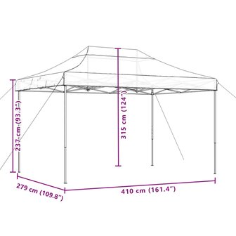 Partytent inklapbaar pop-up 410x279x315 cm zwart 9