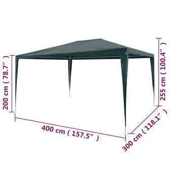Partytent 3x4 m PE groen 6
