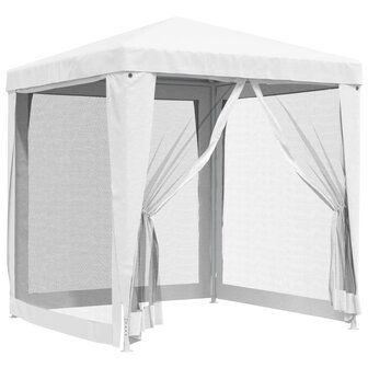 Partytent met 4 mesh zijwanden 2x2 m wit 2