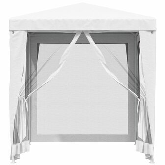 Partytent met 4 mesh zijwanden 2x2 m wit 3