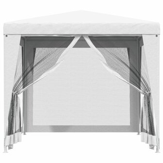 Partytent met 4 mesh zijwanden 2,5x2,5 m wit 3