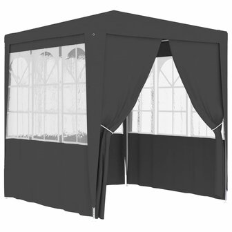 Partytent met zijwanden professioneel 90 g/m&sup2; 2x2 m antraciet 2