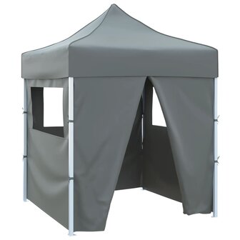 Partytent met 4 zijwanden inklapbaar 2x2 m staal antraciet 1