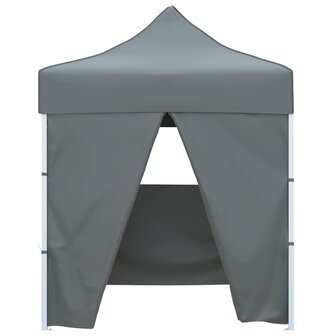 Partytent met 4 zijwanden inklapbaar 2x2 m staal antraciet 2