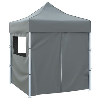 Partytent met 4 zijwanden inklapbaar 2x2 m staal antraciet 3