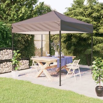 Partytent inklapbaar 2x2 m taupe 1