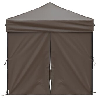 Partytent inklapbaar met zijwanden 2x2 m taupe 4