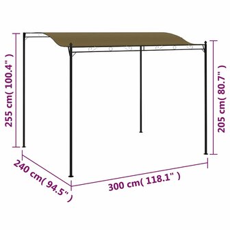 Zonneluifel 180 g/m&sup2; 3x2,4 m taupe 8