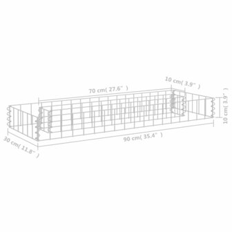 Gabion plantenbak verhoogd 90x30x10 cm gegalvaniseerd staal 6