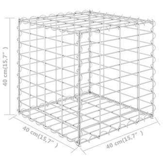 Gabion plantenbak verhoogd kubus 40x40x40 cm staaldraad 6
