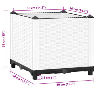 Plantenbak verhoogd 40x40x38 cm polypropeen 7