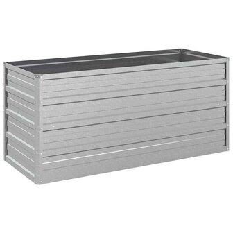 Plantenbak verhoogd 100x40x45 cm gegalvaniseerd staal zilver 2