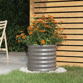 Plantenbak 40x40x36 cm gepoedercoat staal grijs 1
