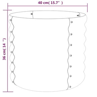 Plantenbak 40x40x36 cm gepoedercoat staal grijs 4