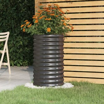 Plantenbak 40x40x68 cm gepoedercoat staal antracietkleurig 1