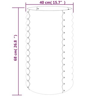 Plantenbak 40x40x68 cm gepoedercoat staal antracietkleurig 4