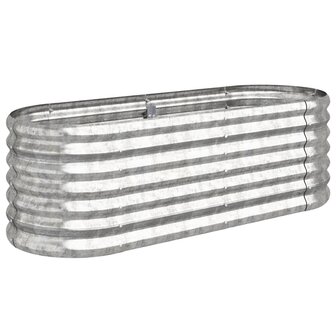 Plantenbak 114x40x36 cm gepoedercoat staal zilverkleurig 2