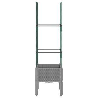 Plantenbak met latwerk 40x40x142,5 cm polypropeen lichtgrijs 3