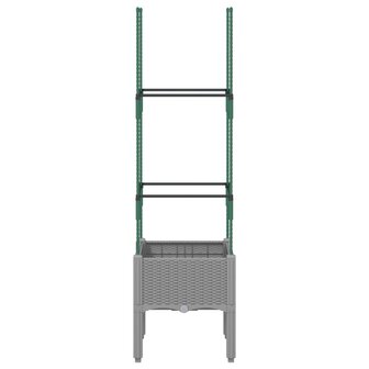Plantenbak met latwerk 40x40x142,5 cm polypropeen lichtgrijs 4