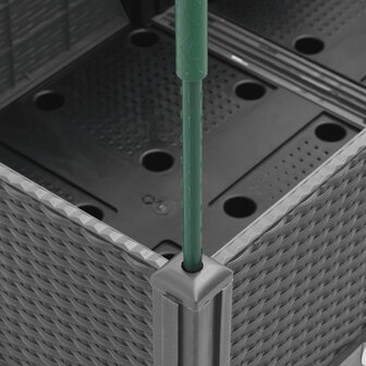 Plantenbak met latwerk 40x40x142,5 cm polypropeen lichtgrijs 6
