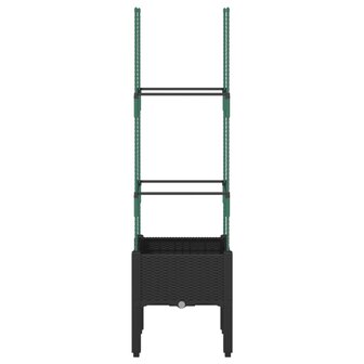 Plantenbak met latwerk 40x40x142,5 cm polypropeen zwart 3