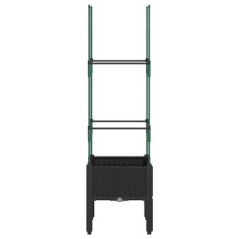 Plantenbak met latwerk 40x40x142,5 cm polypropeen zwart 4