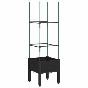 Plantenbak met latwerk 40x40x142,5 cm polypropeen zwart 5