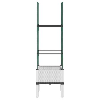 Plantenbak met latwerk 40x40x142,5 cm polypropeen wit 4
